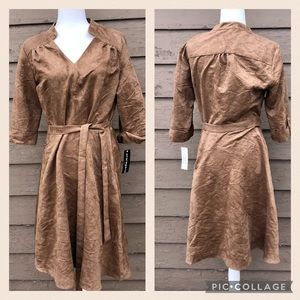 NWT! Sharagano faux suede fit and flare dress!